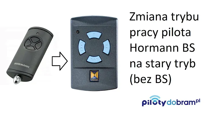 Zmiana trybu pracy pilota Hormann BS na stary typ kodowania